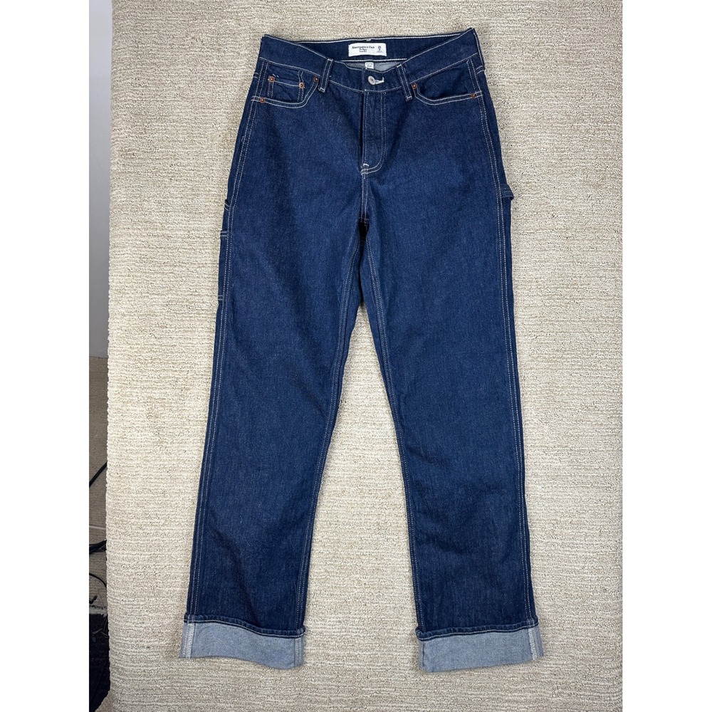 Abercrombie & Fitch Curve Love The Baggy Low Rise Carpenter Jeans Dark Wash 25 L